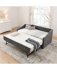 Streamdale Furniture Twin Daybed with Usb & Pull-out Bed (81"x42"x30.75")