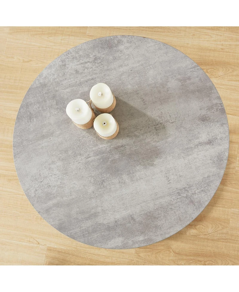 Streamdale Furniture 31.5" Round Coffee Table, Modern Industrial Concrete Center Table