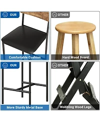 gaomon Bar Stools Set of 4 Kitchen Bar Stools with Footrest Pu Upholstered Counter Height Barstools Bar Chairs with Back for Kitchen Easy Assembly.