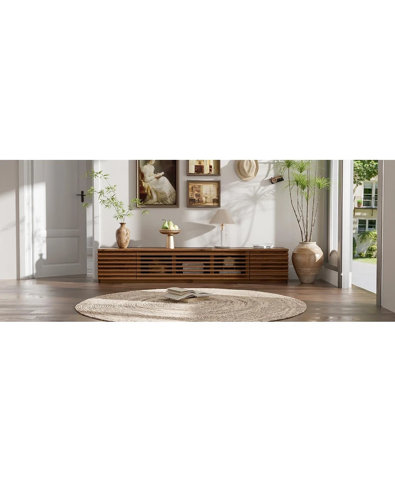 Streamdale Furniture 70" Modern Tv Stand for TVs up to 80" with Cable Management & Soft-Closing Hinges