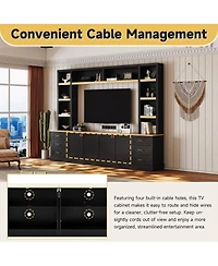 Streamdale Furniture Farmhouse 4-Piece Entertainment Center Wall Unit