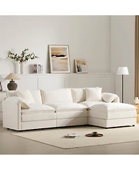 Streamdale Furniture Chenille Modular Sectional Sofa with Deep Wide Seat & Double Cushions