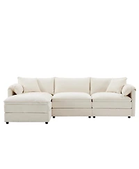 Streamdale Furniture Chenille Modular Sectional Sofa with Deep Wide Seat & Double Cushions