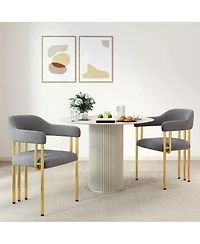 Streamdale Furniture Dining Chair 2505 Fabric Golden Finish