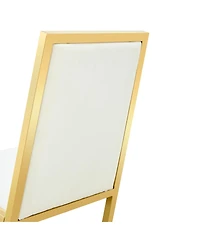 Streamdale Furniture 2-Pack Gold Metal Framed White Pu Dining Chairs with Ergonomic Design