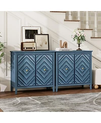 Streamdale Furniture Durable Mdf Cabinet with Diamond-Embossed Doors