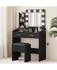 gaomon Vanity Desk with Mirror and Led Lights