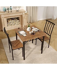 gaomon Dining Table Set for 2 Kitchen Table and Chairs with Wine Rack 3 Piece Square Dining Room Table Set for Small Space Apartment