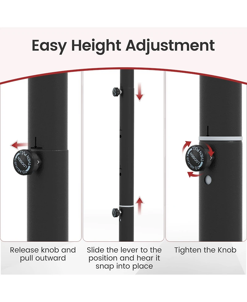 Slickblue 3.3-7 Feet Portable Adjustable Outdoor Kids Basketball Hoop Goal