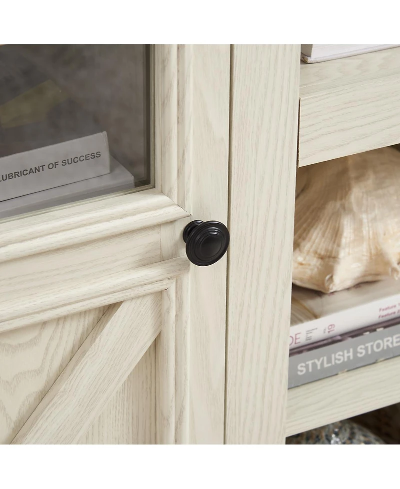 Streamdale Furniture Farmhouse Barn Door Tv Stand Media Console