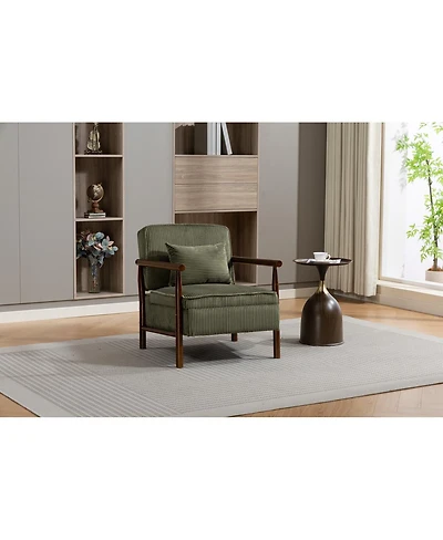 Streamdale Furniture Storage Chair, Mid Century Modern Accent Chair with Wood Frame