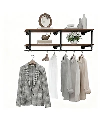Yigii Wall Mount Clothes Rack for Bedroom, Laundry, Living Room