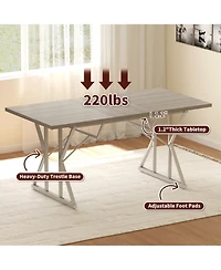 Homcom 47"-63" Expandable Dining Table Extendable Kitchen Table Distressed