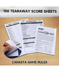 Gse Games & Sports Expert 100-Pack 7" x 5" Canasta Score Sheets, Canasta Score Sheet with Game Instructions & Trick Values