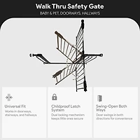 BalanceFrom Fitness BalanceFrom Walk Thru Safety Gate, Baby and Pet, Doorways, Hallways, 30", Graphite