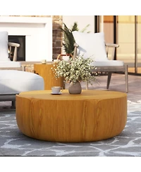 Streamdale Furniture 35.63" Round Wood Grain Outdoor/Indoor Coffee Table