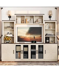 Streamdale Furniture Wall Unit Entertainment Center with Charging Station & Usb
