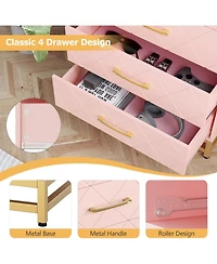 gaomon Dresser for Bedroom with 4 Drawer Dresser, Chest of Drawer with Metal Handle, Sturdy Frame Modern Bedroom Furniture, Wood Dressers with Drawers