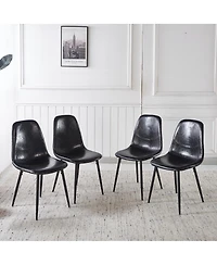 Streamdale Furniture 5pcs Dining Set, Metal Leg Mid-century Table for 4-6 People