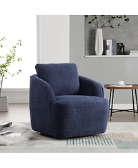 Streamdale Furniture 30.3"W Boucle Swivel Accent Barrel Chair & Round Sofa Chair