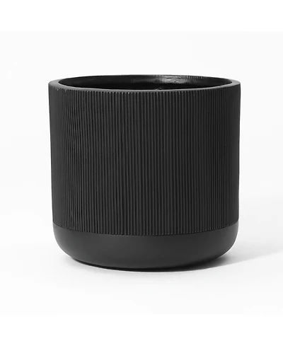 LuxenHome 14.8-Inch Round Stripes MgO Planter