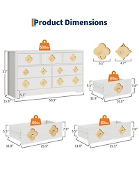 gaomon 7 Drawer Dresser for Bedroom, 54'' Wide Dresser, Chest of Drawers, Wooden Chest with Clothes Storage Cabinet, Decorative Drawer Front Organizer