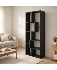 Streamdale Furniture Asymmetrical Display Shelf & Bookcase, 5-Tier