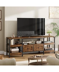 gaomon Modern-Industrial Tv Stand with 2 Fabric Drawers, Entertainment Center for TVs