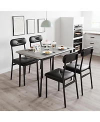 gaomon Dinner Table Set for 4,5 Piece Kitchen and Chairs,Rectangular Dining Room with 4 Upholstered Chair