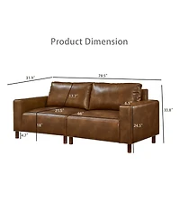 Streamdale Furniture 78.5" Big Loveseat for Living Room, Apartment, Faux Leather Pu Couch