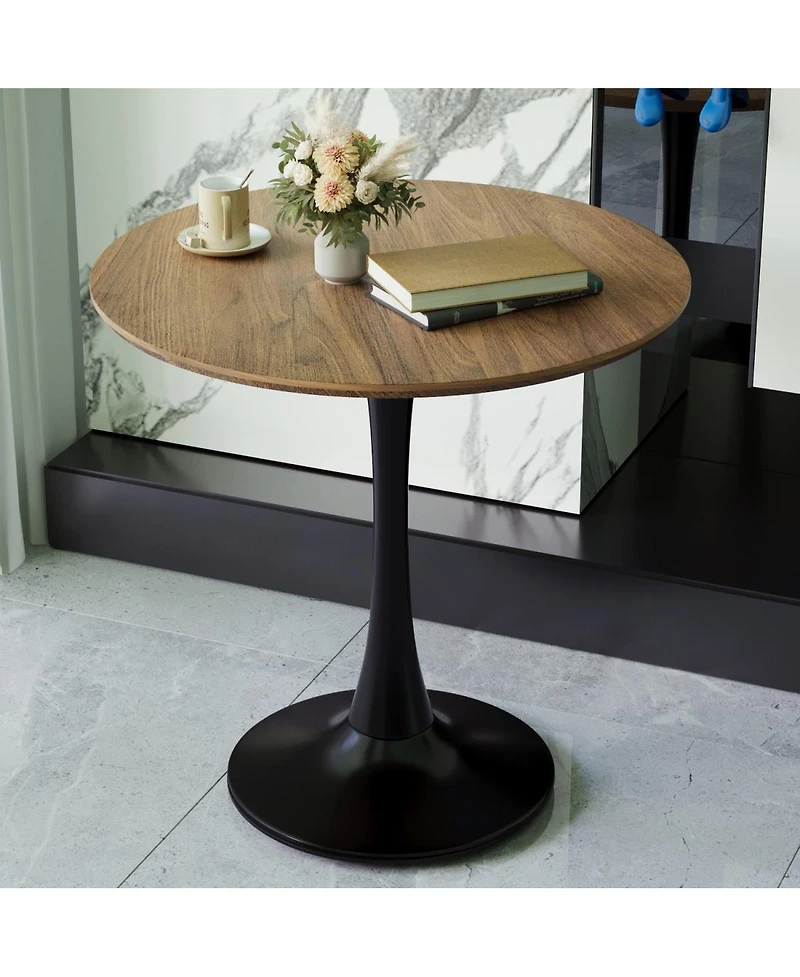 Streamdale Furniture Walnut Round Dining Table (Seats 2-4) - Mid-Century Style