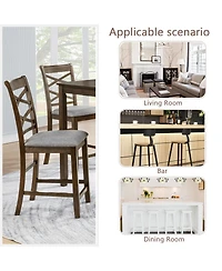 Streamdale Furniture Wooden Counter Height Chairs Set of 4 with Padded Seat