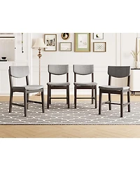 Streamdale Furniture Rustic Farmhouse 4-Piece Dining Chair Set with Fabric Cushion