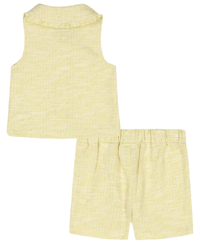 Kids Headquarters Girls' 2T-6X Sleeveless Knit Vest and Shorts, 2-Piece Set
