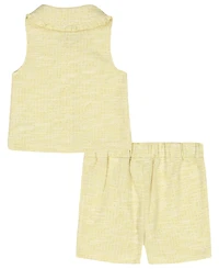 Kids Headquarters Girls' 2T-6X Sleeveless Knit Vest and Shorts, 2-Piece Set
