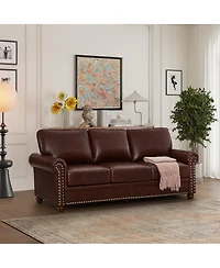 Streamdale Furniture Classic Living Room Nails Sofa Faux Leather
