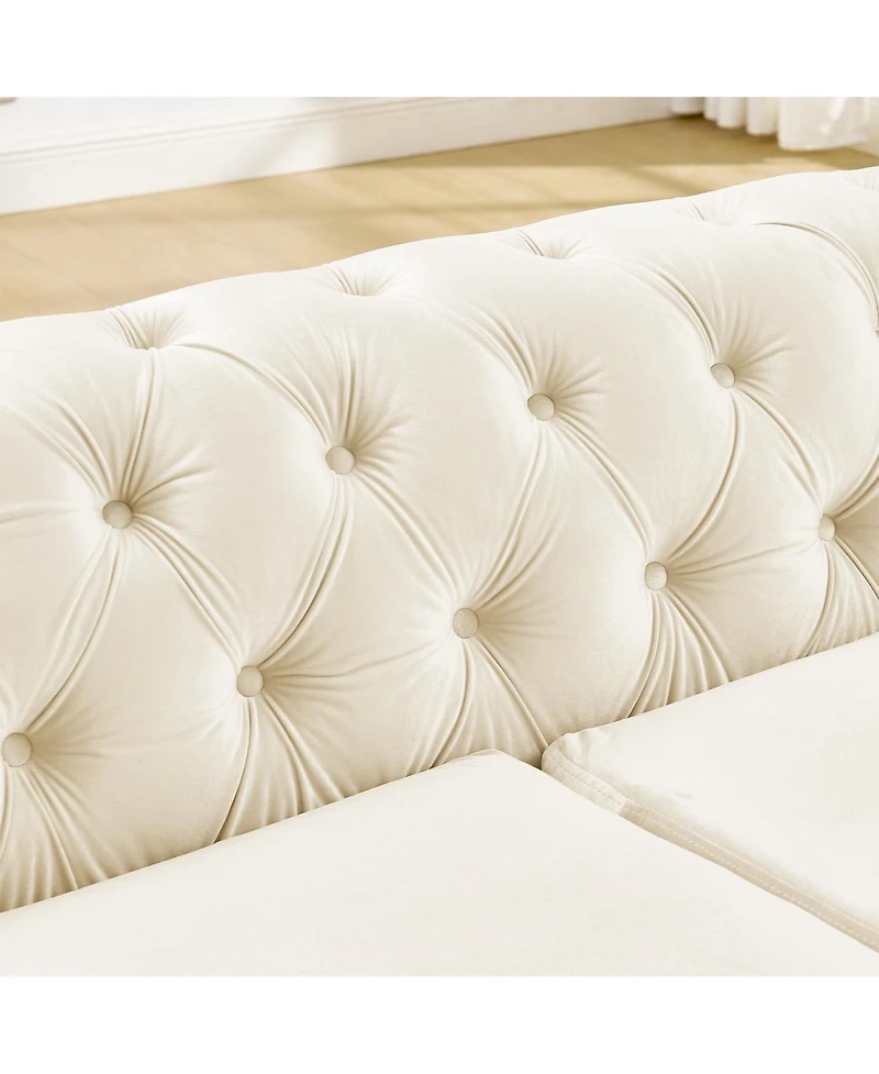 Streamdale Furniture Mid Century Modern Chesterfield Loveseat Couch, Luxury Velvet Tufted Sofa