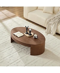 Streamdale Furniture Modern Luxury Oval Coffee Table Center Table for Living Room