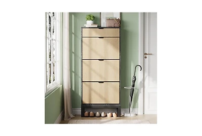 gaomon Freestanding Fluted Entryway Shoe Cabinet