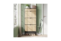 gaomon Freestanding Fluted Entryway Shoe Cabinet
