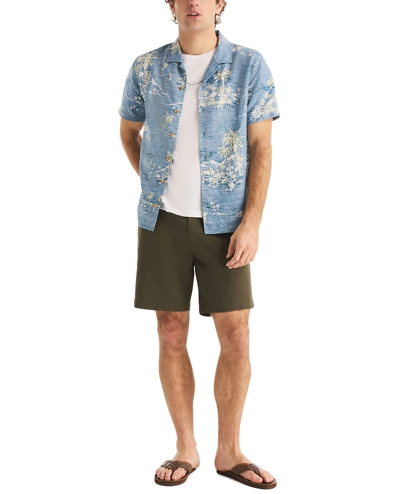 Nautica Men's Short-Sleeve Camp-Collar Shirt
