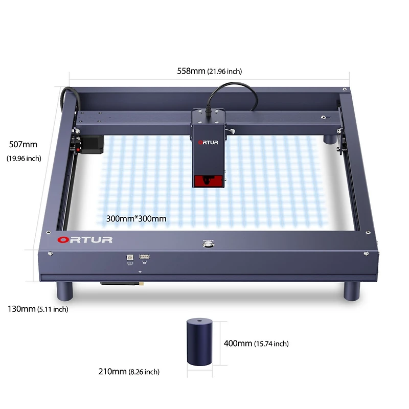 Zachvo Laser B1 30W Engraver Cutter: 17.7"x17.3" Area, 600mm/s, Auto Air Assist, Cuts 25mm Wood & 50mm Acrylic