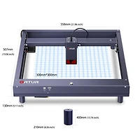 Zachvo Laser B1 30W Engraver Cutter: 17.7"x17.3" Area, 600mm/s, Auto Air Assist, Cuts 25mm Wood & 50mm Acrylic