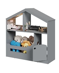 gaomon 2-Tier Kids Bookshelf and Toy Storage with Toy Storage & Motion Sensor Light