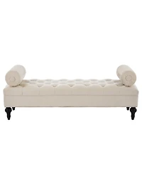 Streamdale Furniture Modern Velvet Upholstered Bench with 2 Pillows