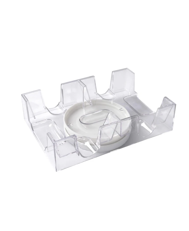 Gse Games & Sports Expert 2-Deck Revolving Canasta Card Tray, Dual Deck 360° Rotating Playing Card Holde, Swivel Cards Holders