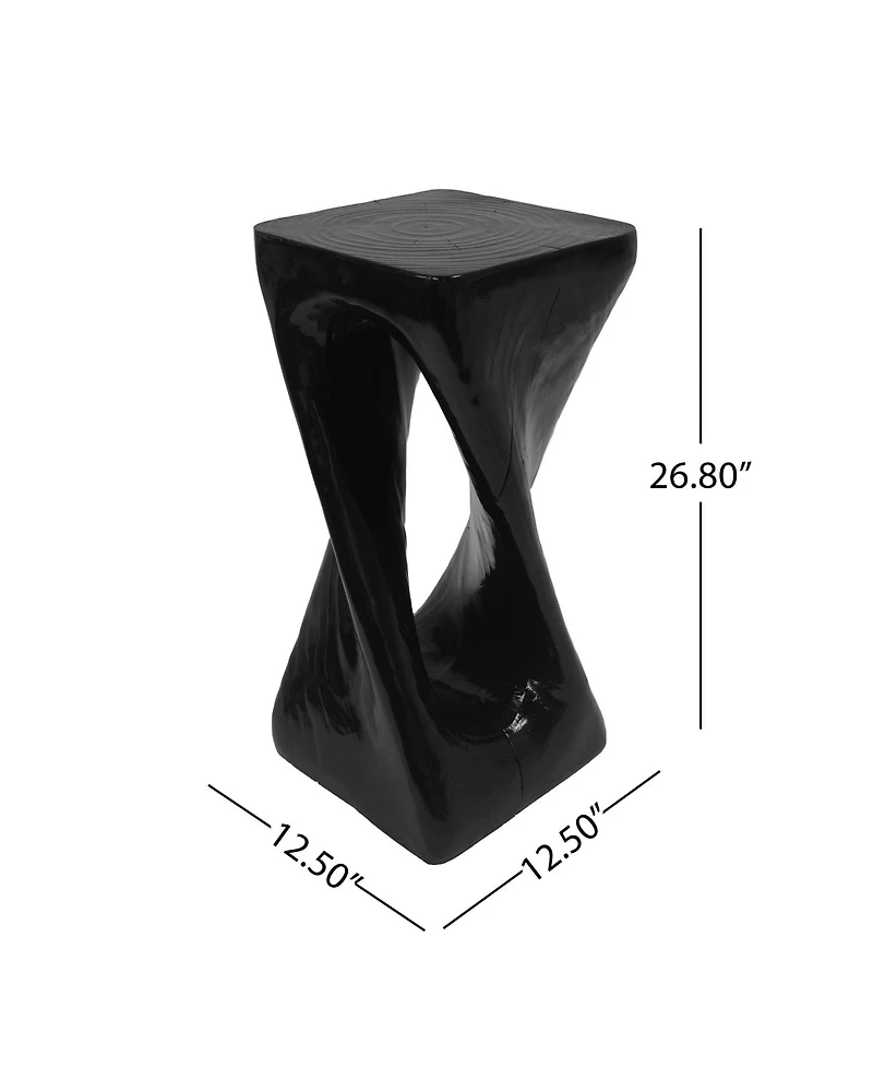 Streamdale Furniture Outdoor Twist Shape Accent Table, Lightweight Concrete