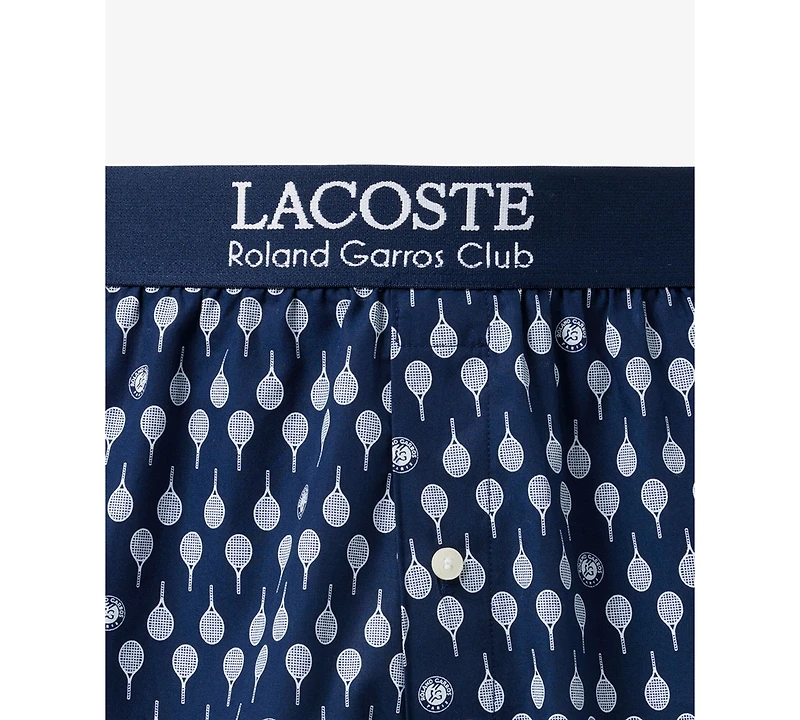 Lacoste Men's Straight-Fit Woven Boxers, 3-Pack