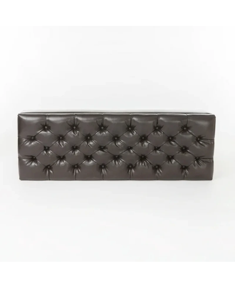 Streamdale Furniture Ottoman Storage Bench, Pu, Rubber Wood Legs, 300 lbs Cap