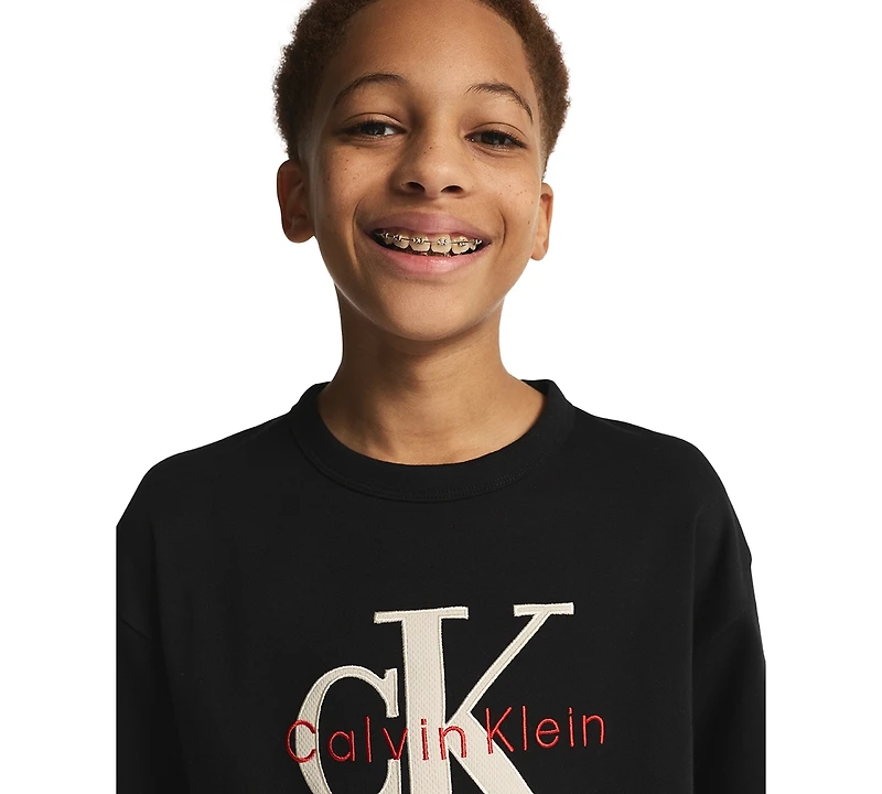Calvin Klein Boys' 8-16 Mesh Applique Short-Sleeve T-Shirt